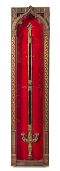 A Cased Decorative Sword and Sheath Length of case 45 inches.
