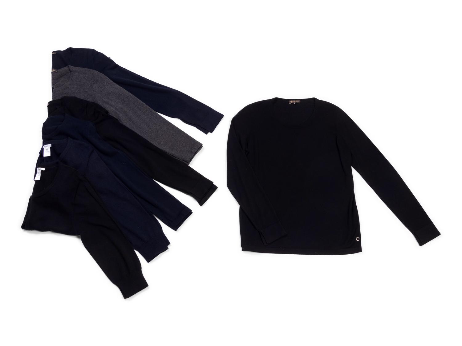 Eight Designer Tops: Five Loro Piana, Two Oscar de la Renta, and One Caroline Herrera