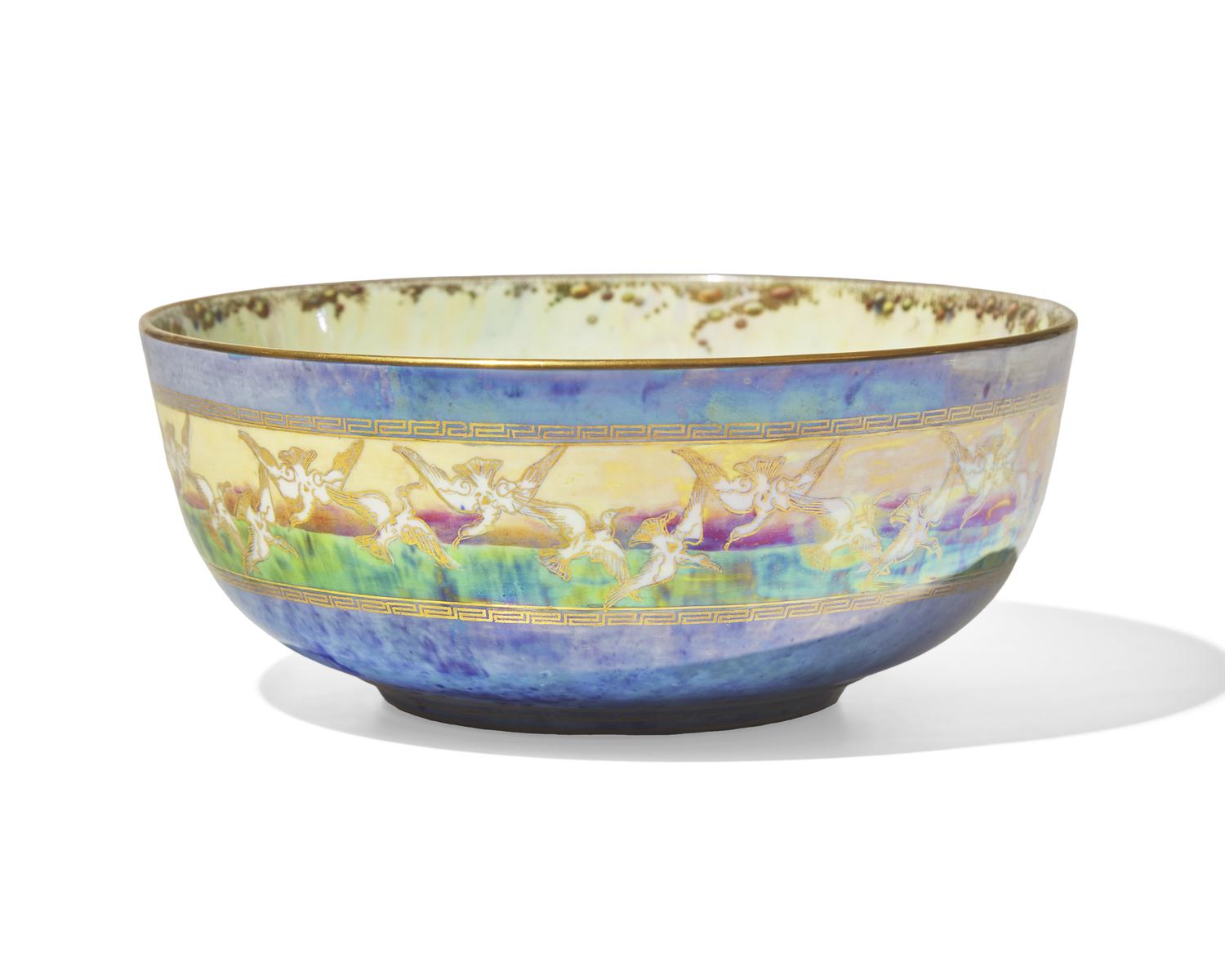 A Wedgwood Lustreware Porcelain 'Cranes' Bowl