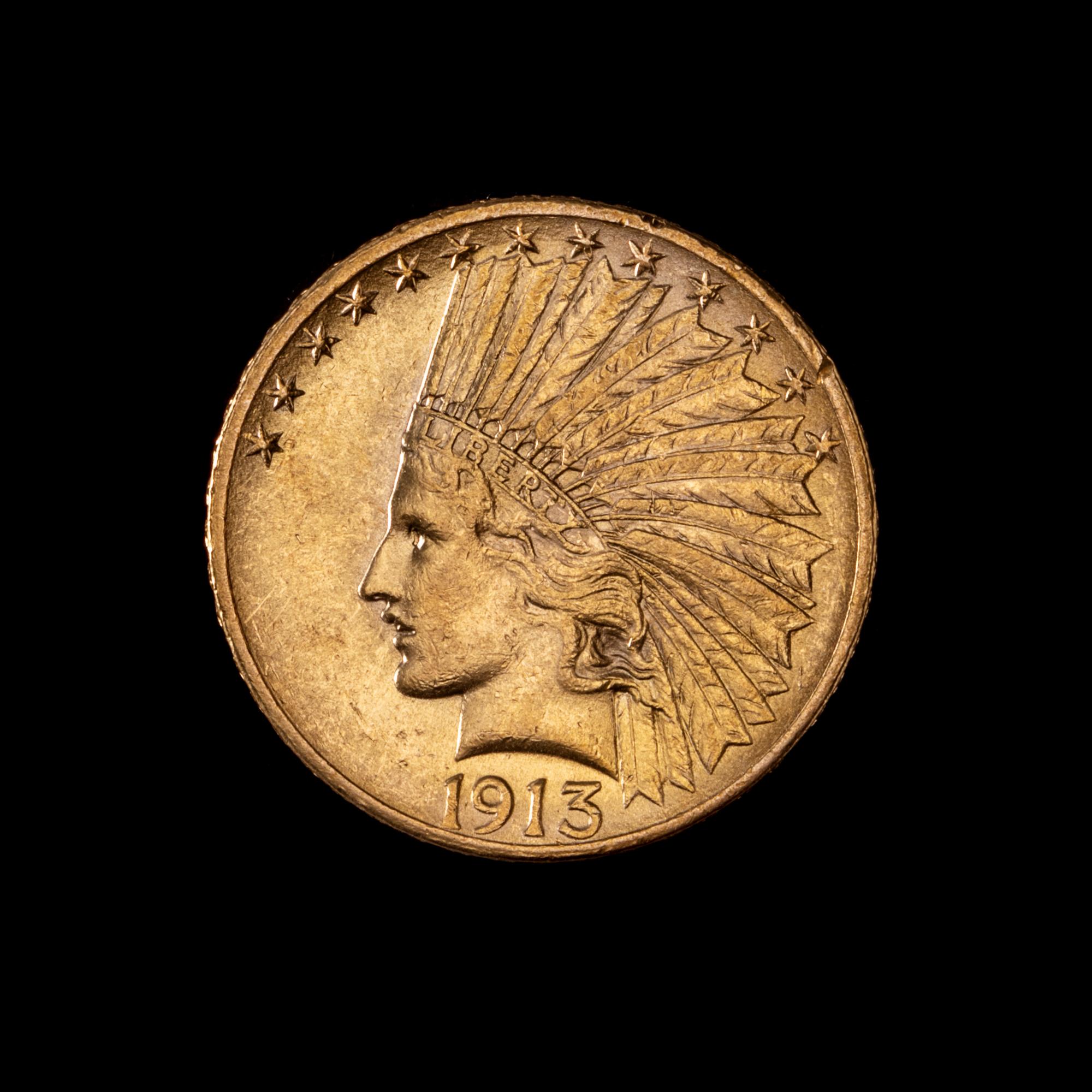A United States 1913 Indian Head $10 Gold Coin