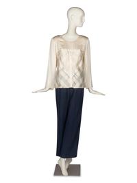 Chanel Silk Blouse and Wool Pants