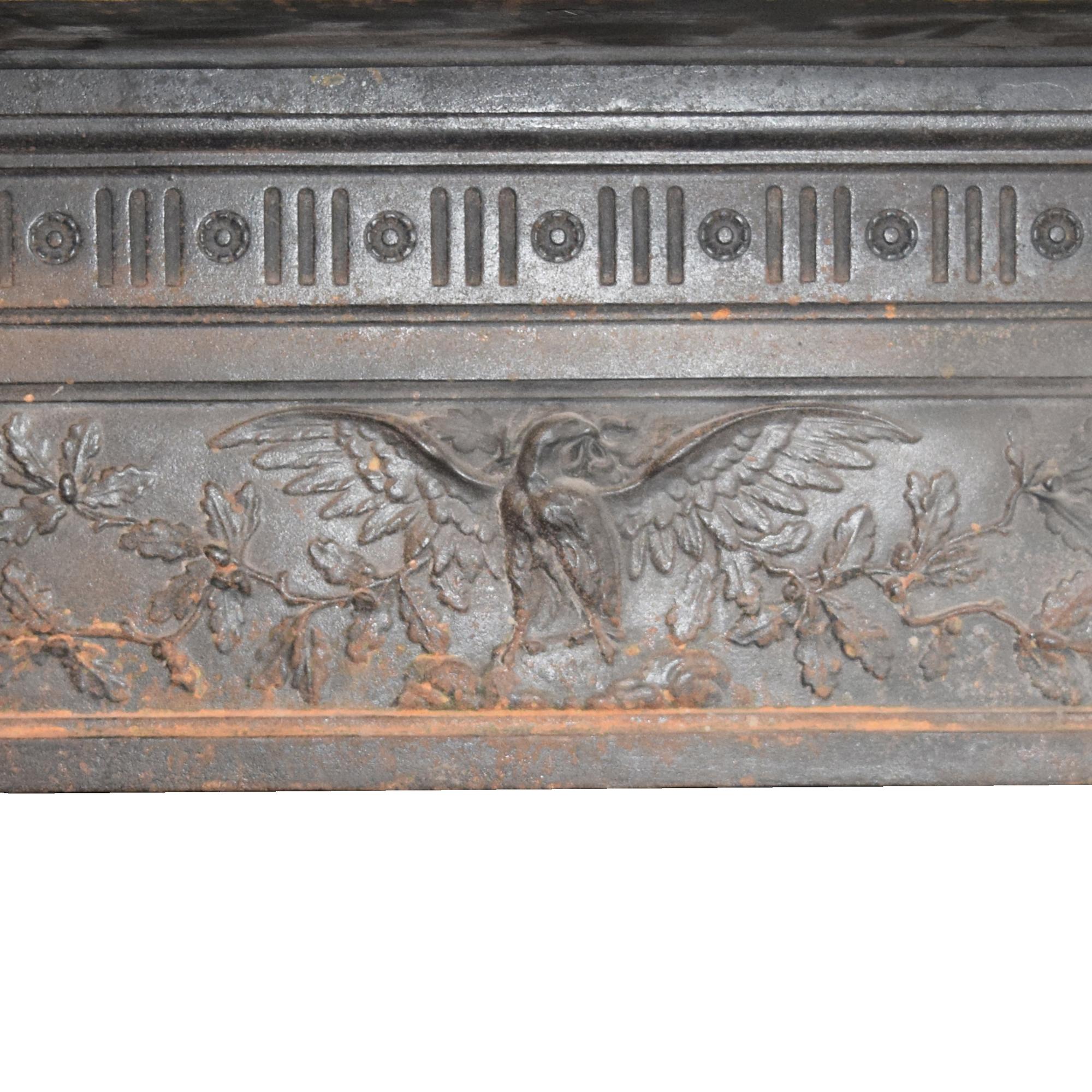 A Cast Iron Fireplace Mantel 58.5" W x 9.5" D x 52.75" H — England, Circa 1880