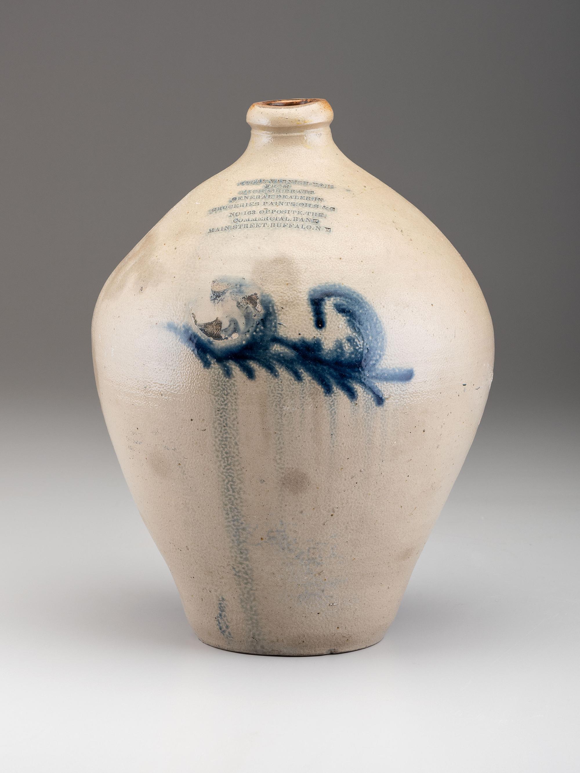 A Cobalt Decorated Stoneware Merchant's Jug