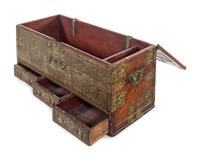 A Zanzibar Brass Decorated Teak Chest