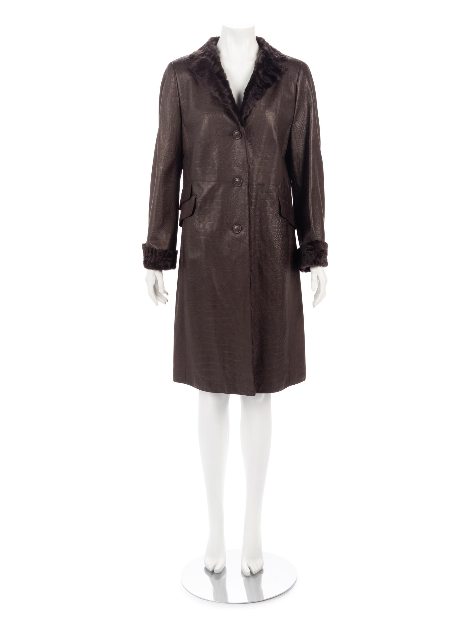 Akris Lambskin Leather Jacket Trimmed with Goat Fur