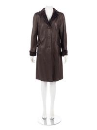 Akris Lambskin Leather Jacket Trimmed with Goat Fur