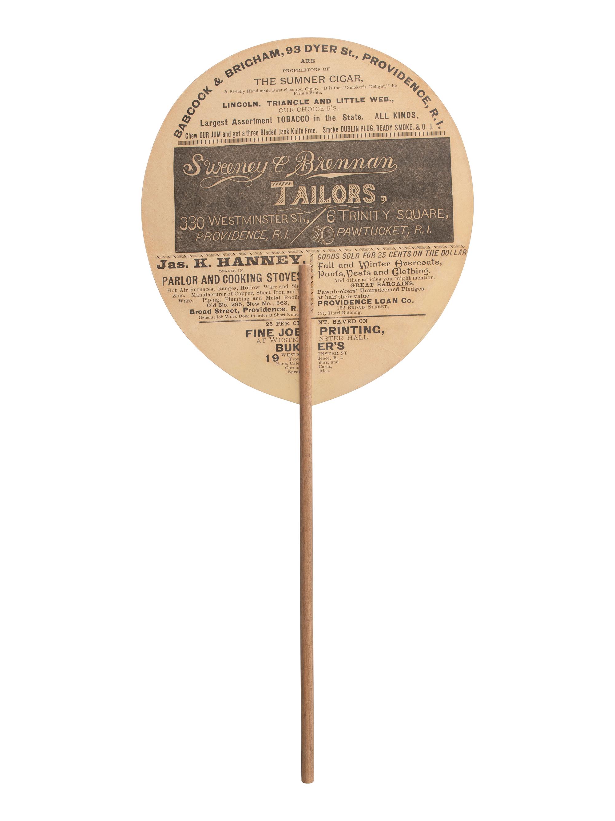 [1888 ELECTION]. Campaign bandanas, jugate fan, and other ephemera from the Grover Cleveland and Allen G. Thurman 1888 campaign, comprising: