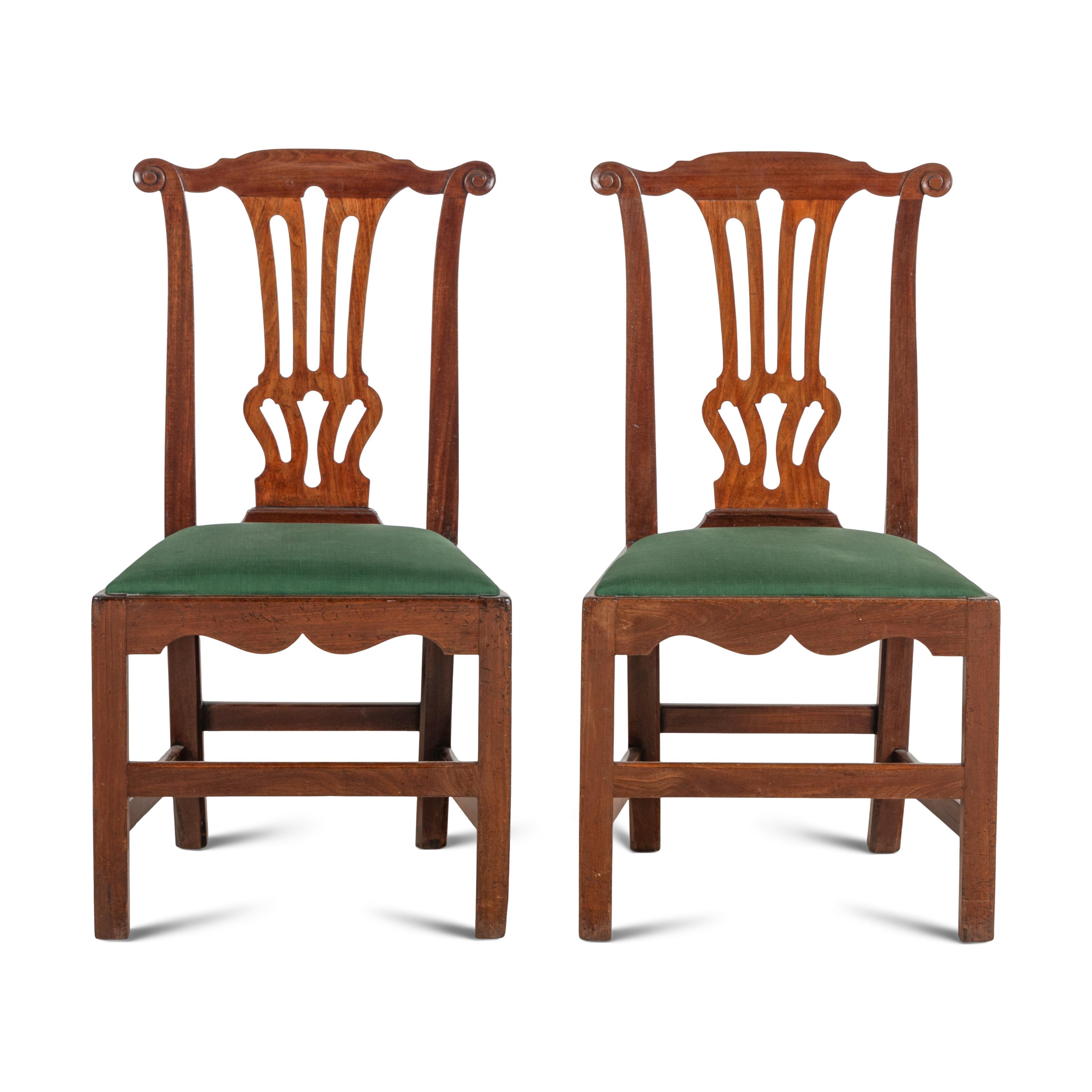 A Pair of George III Mahogany Side Chairs