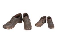 [CIVIL WAR]. Two pairs of Civil War-era southern manufactured shoes, including a scarce salesman's sample.