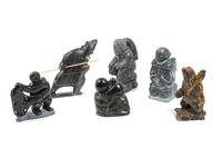 Six Inuit Soapstone Carvings