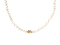 CULTURED PEARL AND DIAMOND NECKLACE