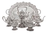 An American Silver Tea and Coffee Service, Black, Starr & Frost, New York, NY, Circa 1900, comprising a teapot, a coffee pot, a creamer
