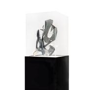Sculpture and Lighted Pedestal