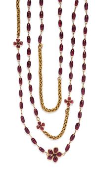 A Rare Chanel Amethyst Gripoix Glass and Gilt Metal Sautoir,
