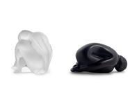 Two Lalique Frosted Glass Figures — 20TH CENTURY