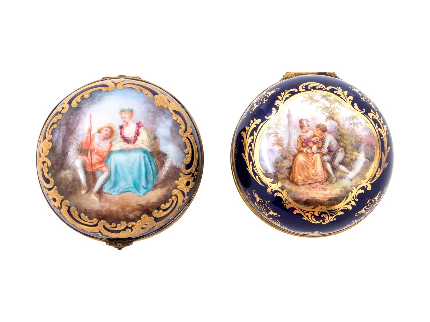 A Meissen Painted and Parcel Gilt Porcelain Circular Box