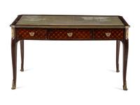 A Louis XV/XVI Transitional Style Marquetry Bureau Plat