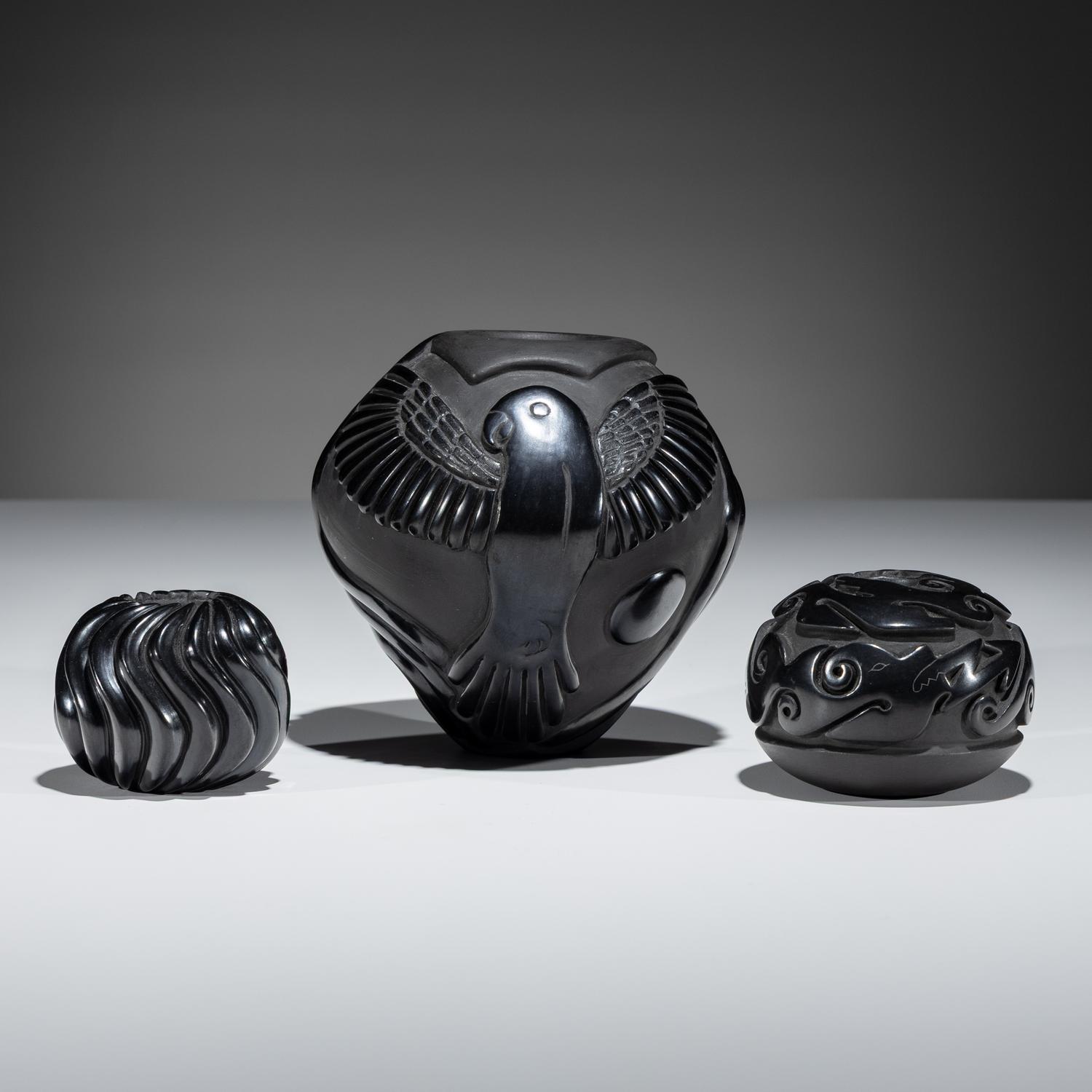 Carved Blackware Pottery