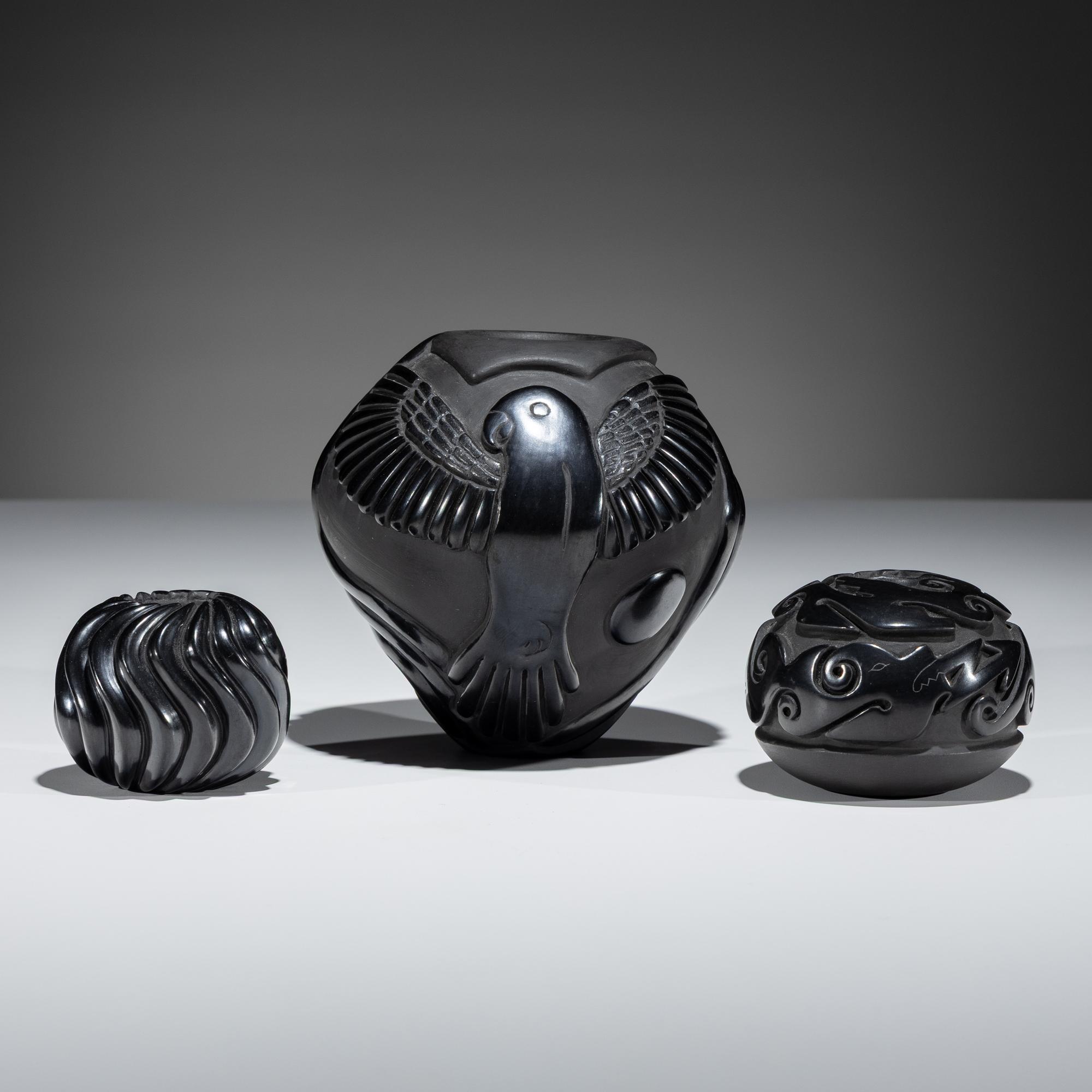 Carved Blackware Pottery
