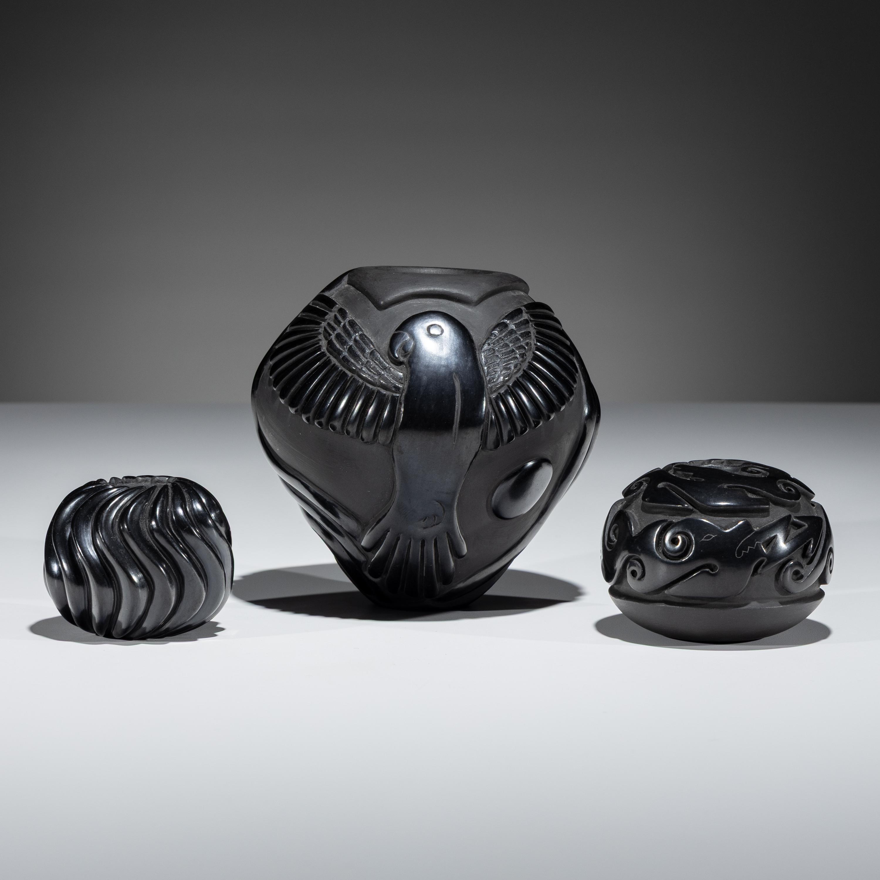 Carved Blackware Pottery