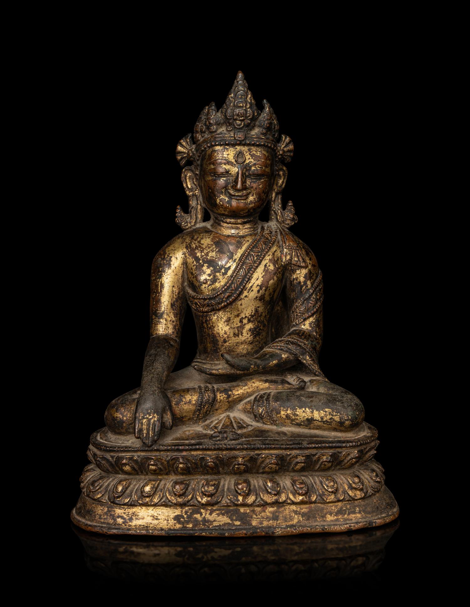 A Tibetan Gilt Bronze Figure of Bodhisattva Maitreya