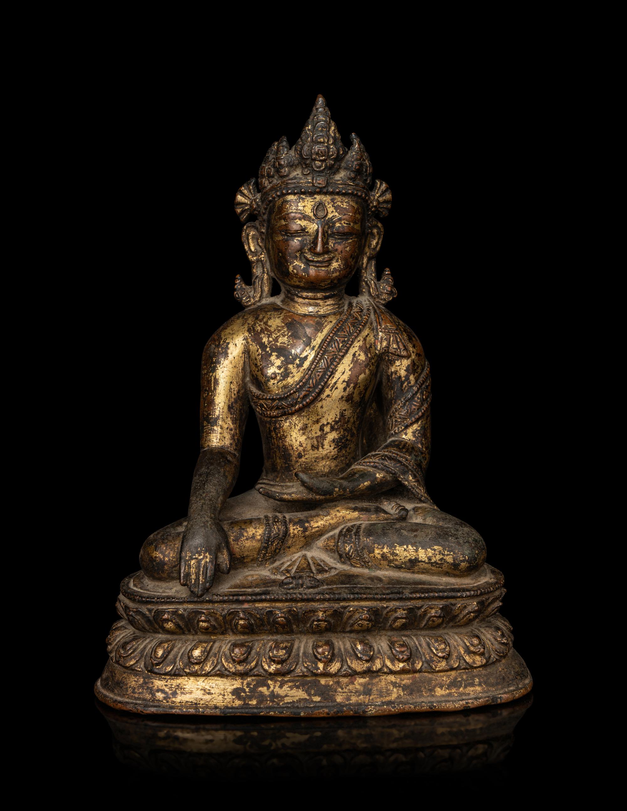 A Tibetan Gilt Bronze Figure of Bodhisattva Maitreya