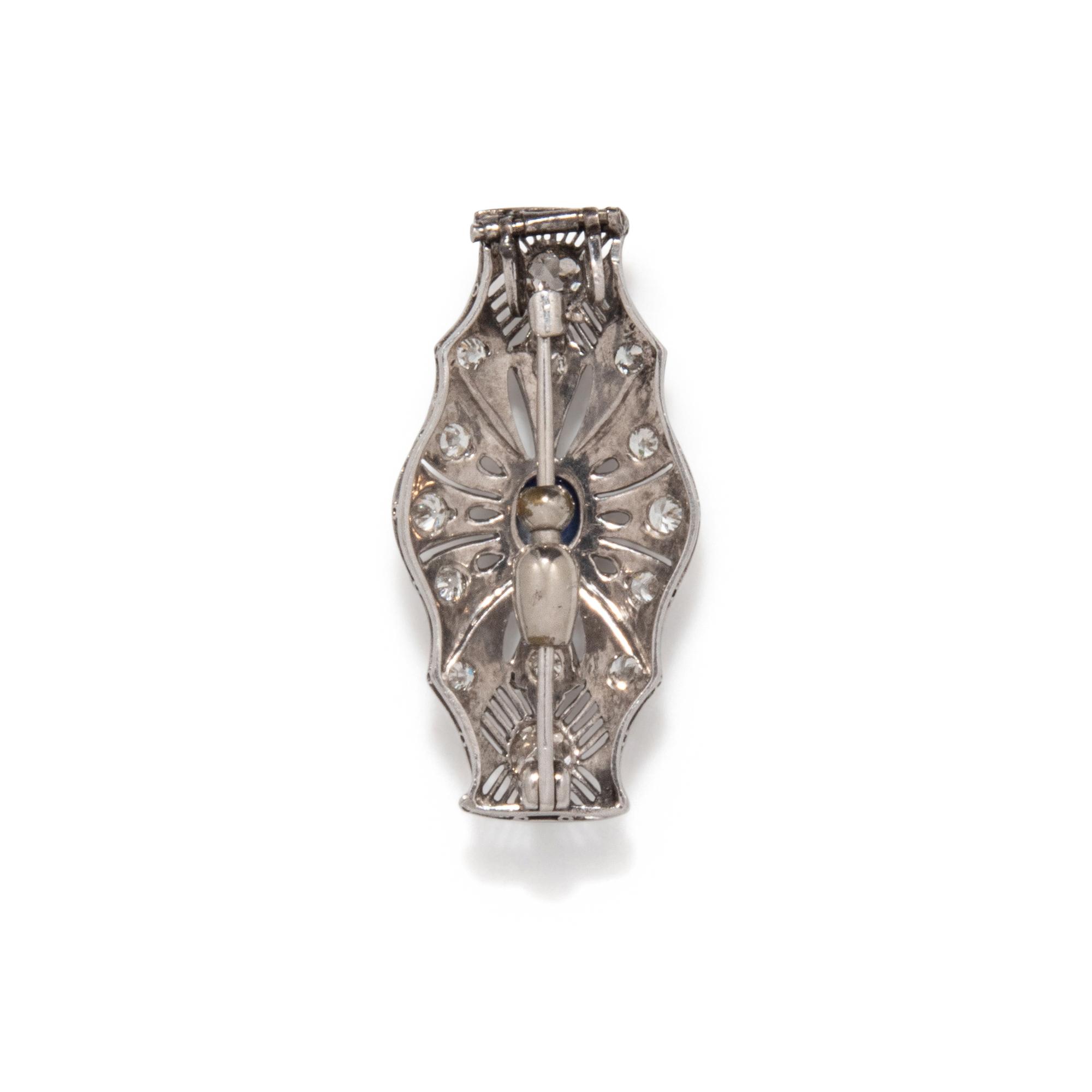 ART DECO, DIAMOND AND SAPPHIRE PENDANT BROOCH