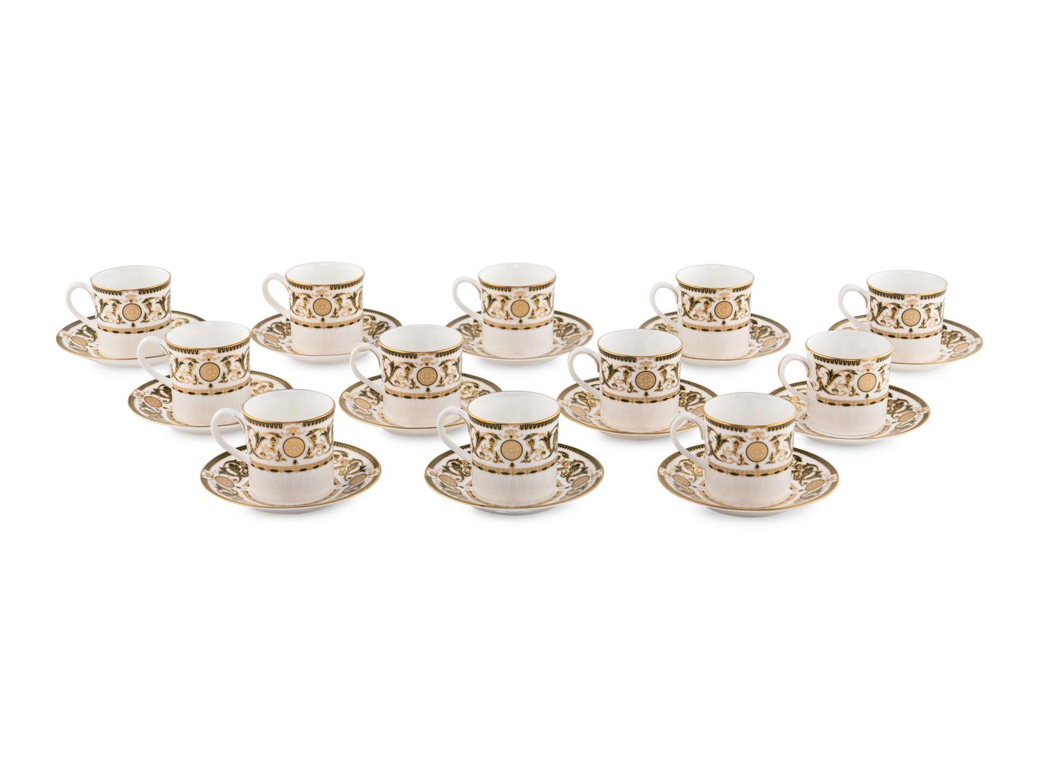 A Set of Twenty Royal Worcester Windsor Porcelain Teacups and Saucers