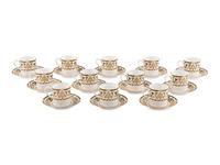 A Set of Twenty Royal Worcester Windsor Porcelain Teacups and Saucers