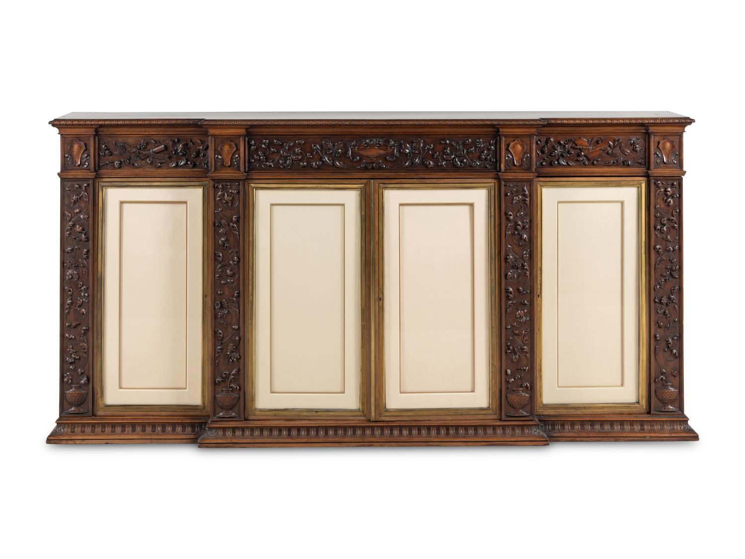 A Scottish Carved Oak Console Cabinet
