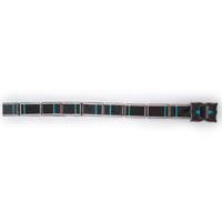 Sterling Silver, Black Jade, Turquoise, and Serpentine Concha Belt