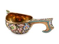 A Russian Silver and Enamel Kovsh — Early 20th Century