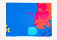 Patrick Heron, (English, 1920-1999), Interlocking Pink and Vermilion in Blues, 1970