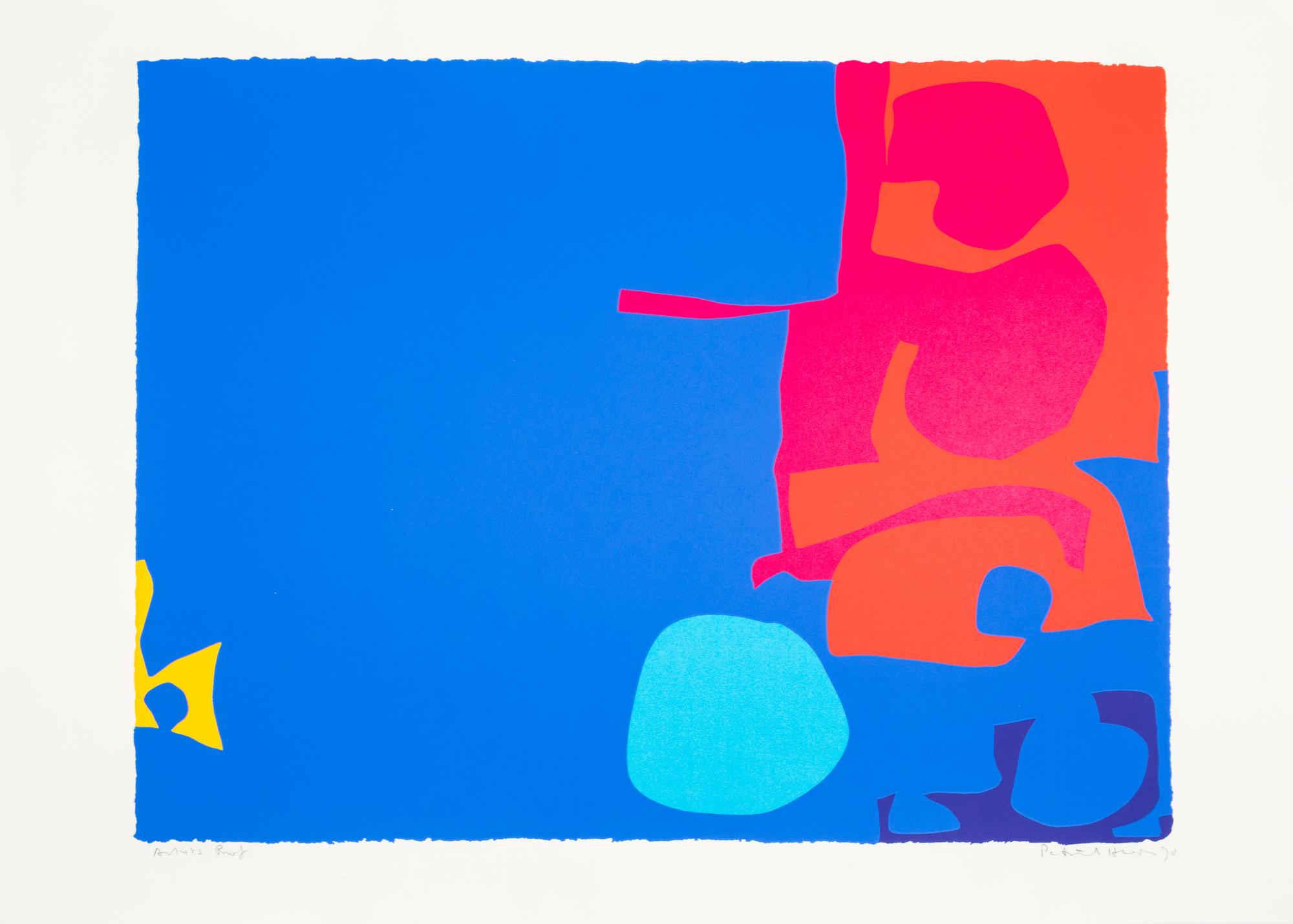 Patrick Heron, (English, 1920-1999), Interlocking Pink and Vermilion in Blues, 1970