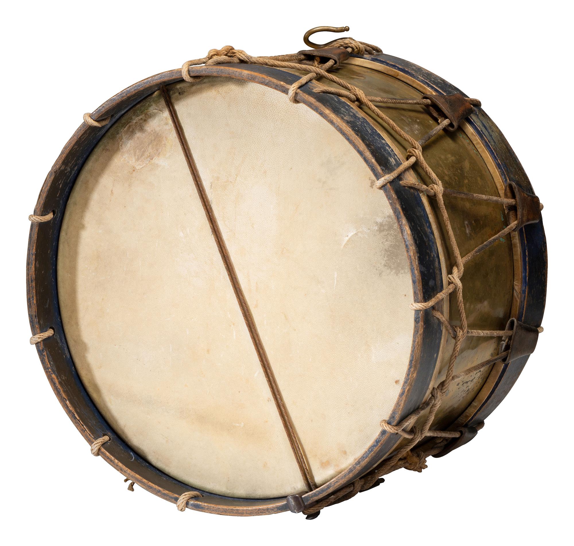 Unmarked Brass Shell Snare Drum Attributed to Thomas Leech & Company of Memphis
