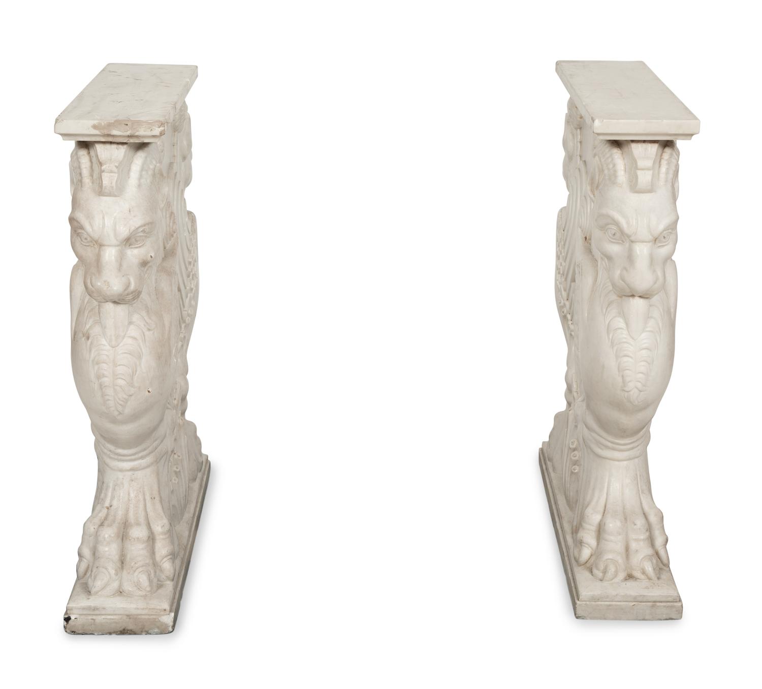 An Italian Specimen Marble and Carved White Marble Table