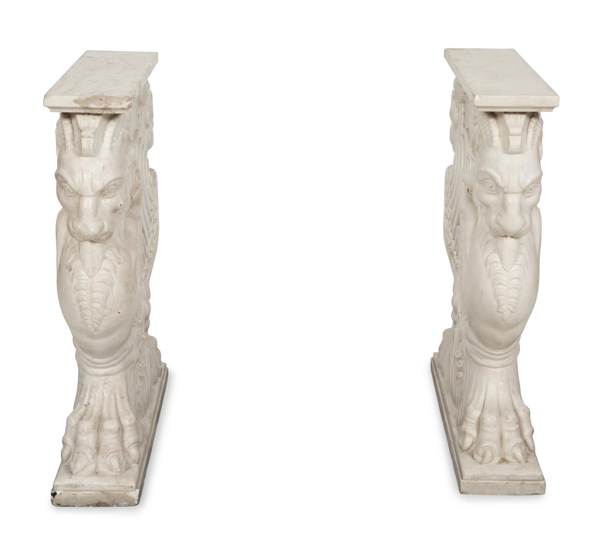 An Italian Specimen Marble and Carved White Marble Table