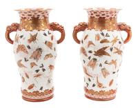 A Pair of Japanese Kutani Porcelain Vases — 19TH CENTURY