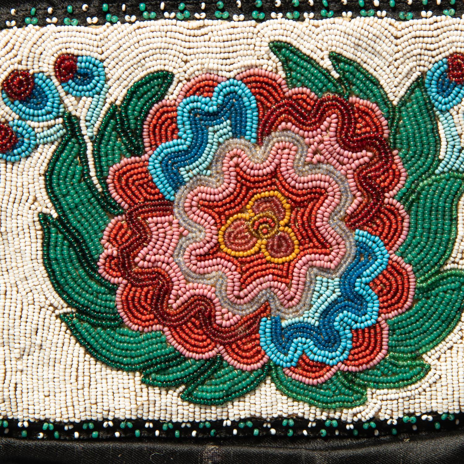 Great Lakes Beaded Pouch AND Sioux Beaded Hide Knife Sheath