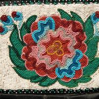 Great Lakes Beaded Pouch AND Sioux Beaded Hide Knife Sheath