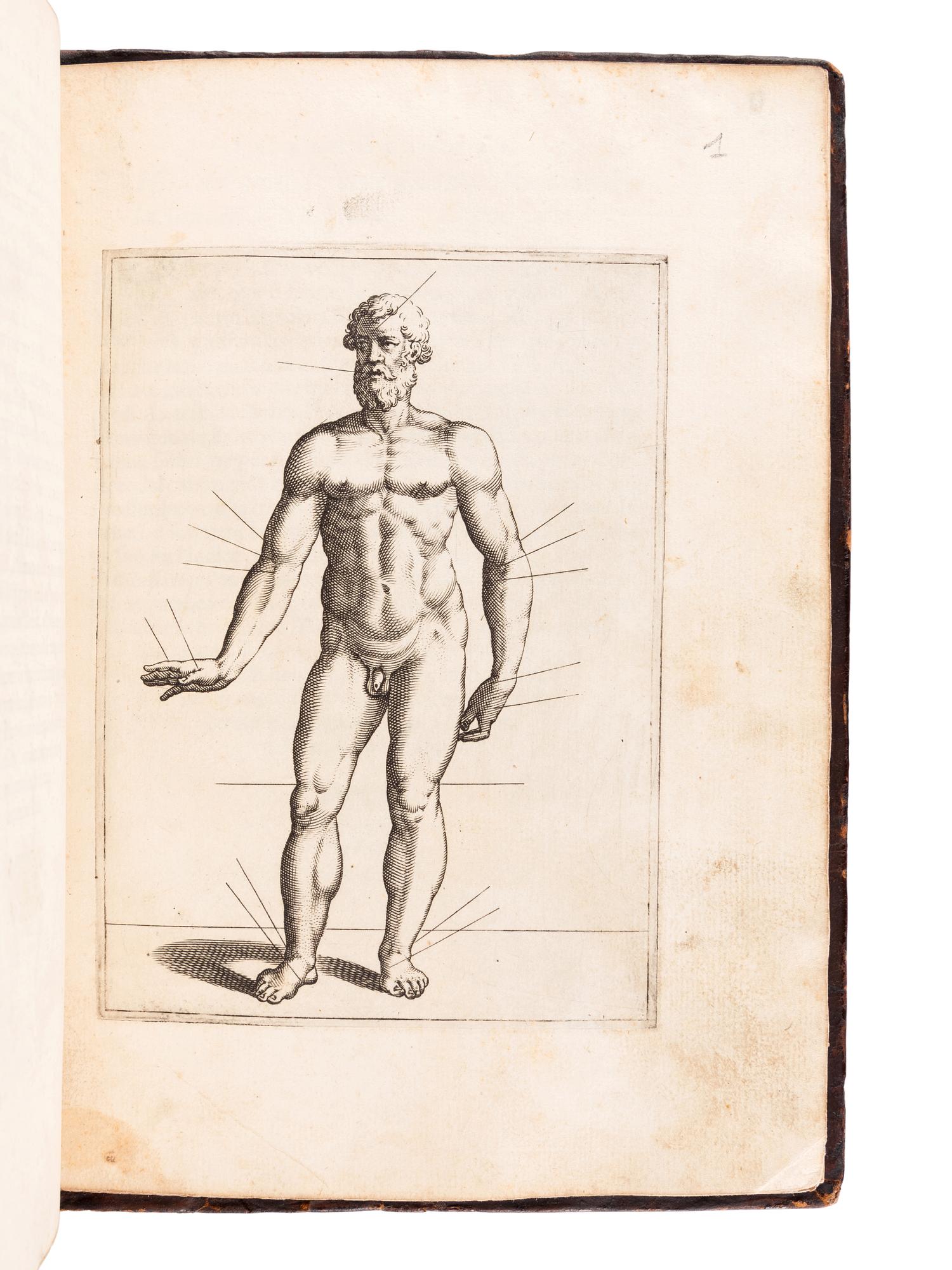 MAGNI, Pietro Paolo (b. 1525). Discorsi intorno al sanguinar i corpi humani il modo di ataccare le sanguisuche e ventose a far frittioni e vesicatorii . Rome: Bartolomeo Bonfadion e Tito Diani, 1584.