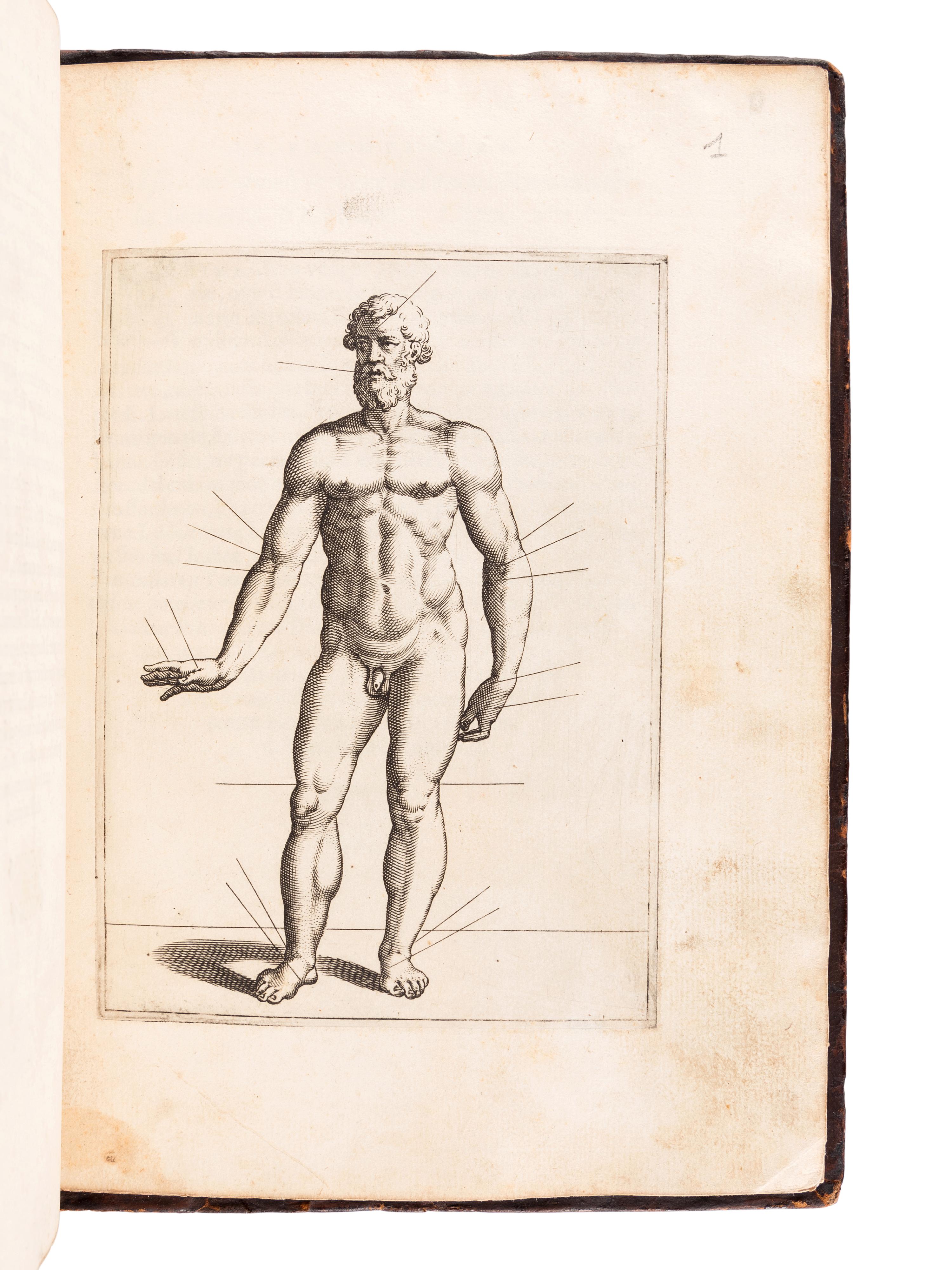 MAGNI, Pietro Paolo (b. 1525). Discorsi intorno al sanguinar i corpi humani il modo di ataccare le sanguisuche e ventose a far frittioni e vesicatorii . Rome: Bartolomeo Bonfadion e Tito Diani, 1584.