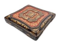A Large Chinese Export Gilt Decorated Red and Black Lacquer Box