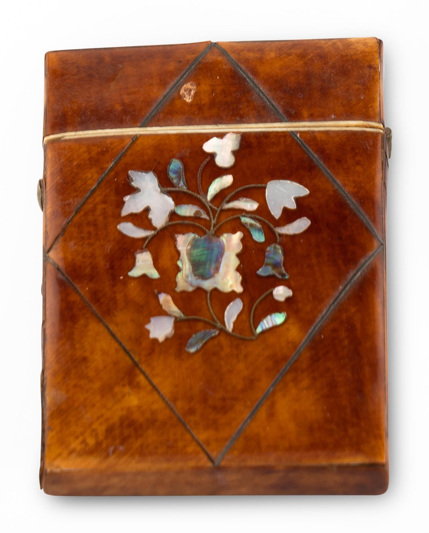 Seven Victorian Tortoise Shell Card Cases