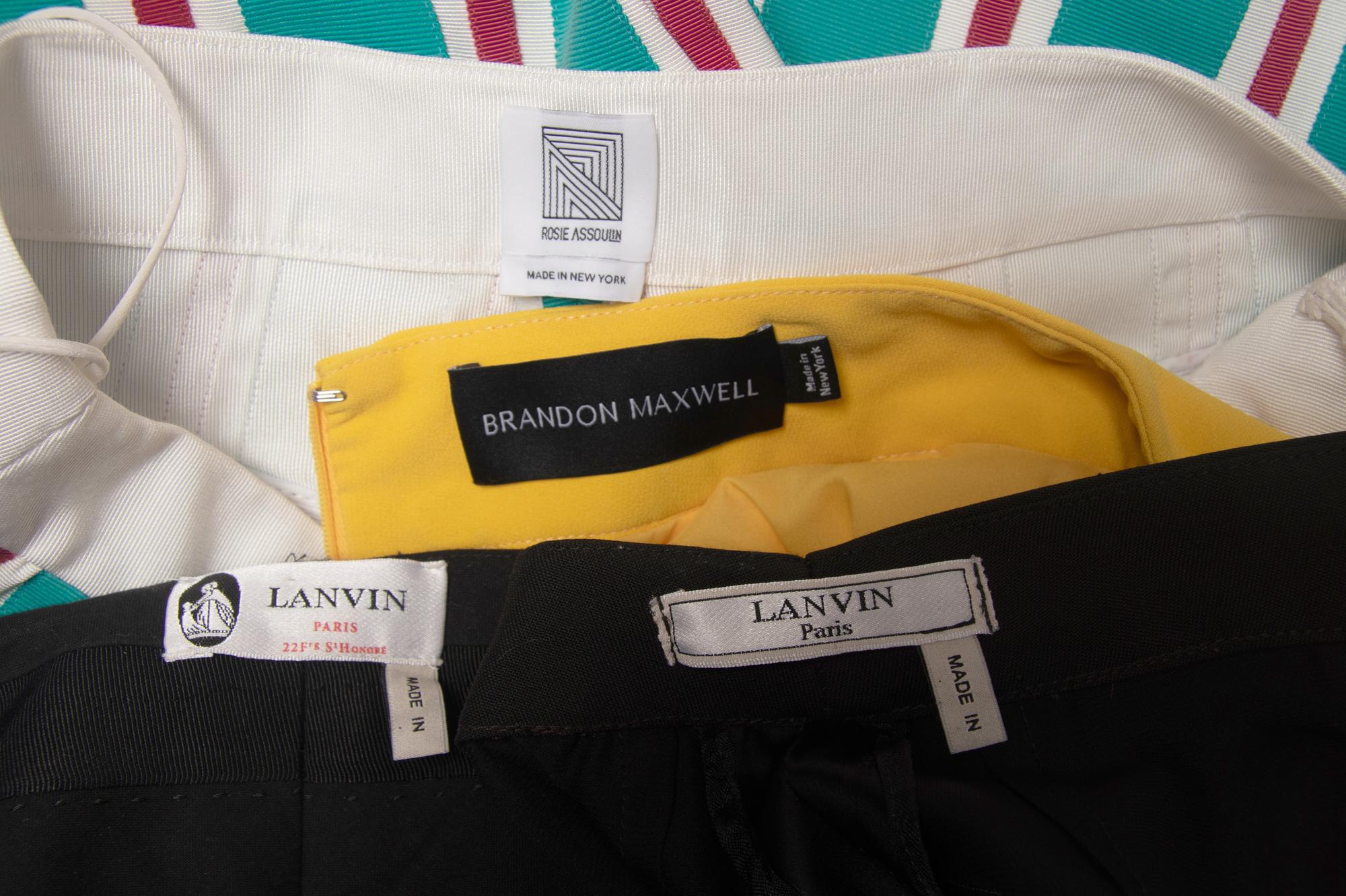 Four Pairs of Designer Pants, Brandon Maxwell and Lanvin