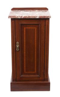 An Edwardian Mahogany Side Cabinet Height 30 3/4 x width 15 1/2 x depth 13 3/4 inches. — 20TH CENTURY