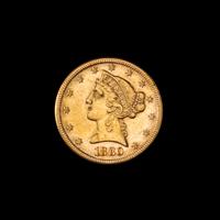 A United States 1880 Liberty Head $5 Gold Coin