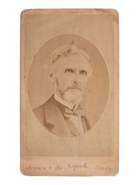 [CIVIL WAR]. DAVIS, Jefferson (1808-1889). Signed CDV of the aged former CSA President. Memphis, TN: Star Gallery, ca 1870s.