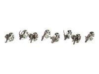 A Set of Eight Ngwenya Glass and Pewter Animal-Form Napkin Rings