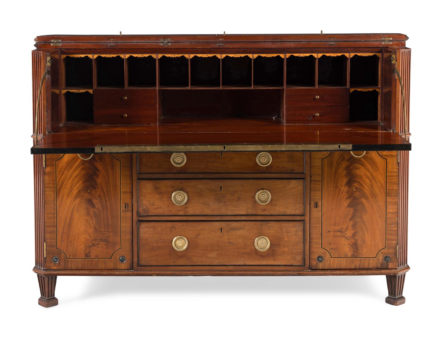 A George III Mahogany Fall-Front Bureau